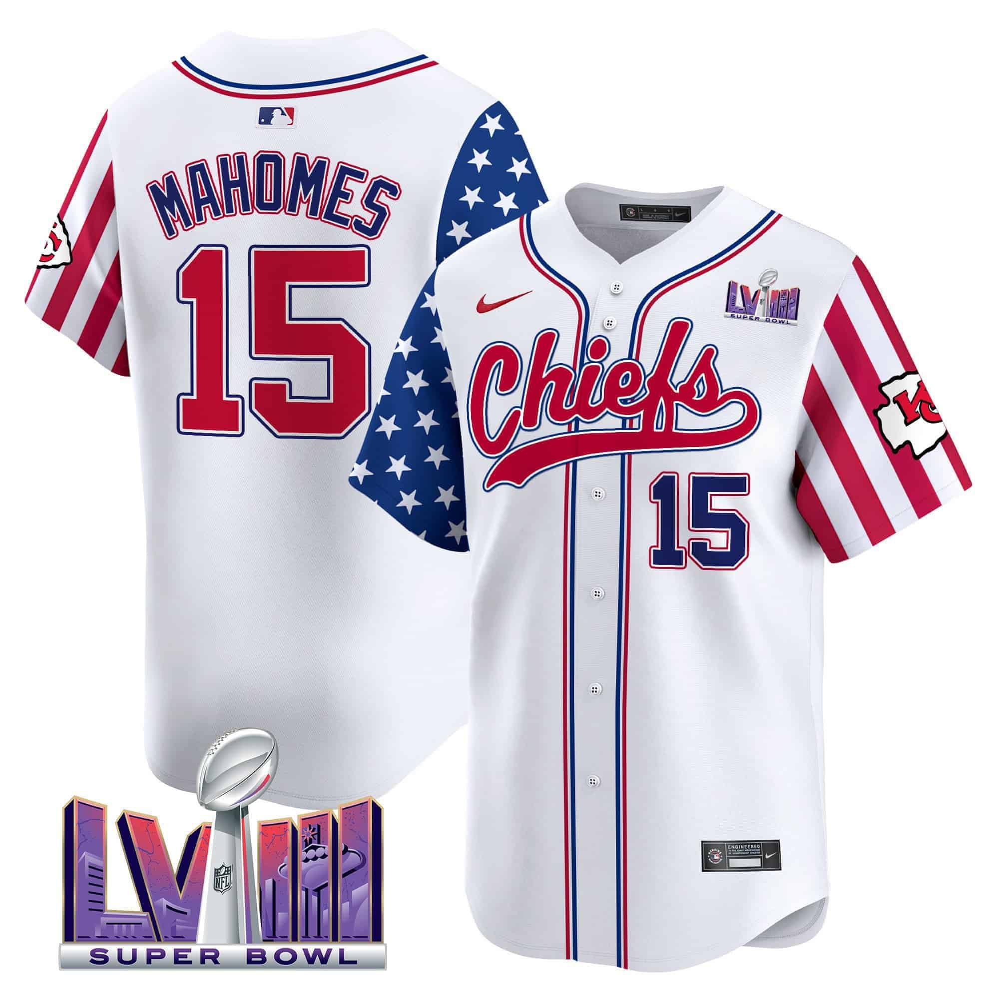 Men Kansas City Chiefs #15 Mahomes White 2024 Nike Independence Day Vapor Premier Limited NFL Jersey